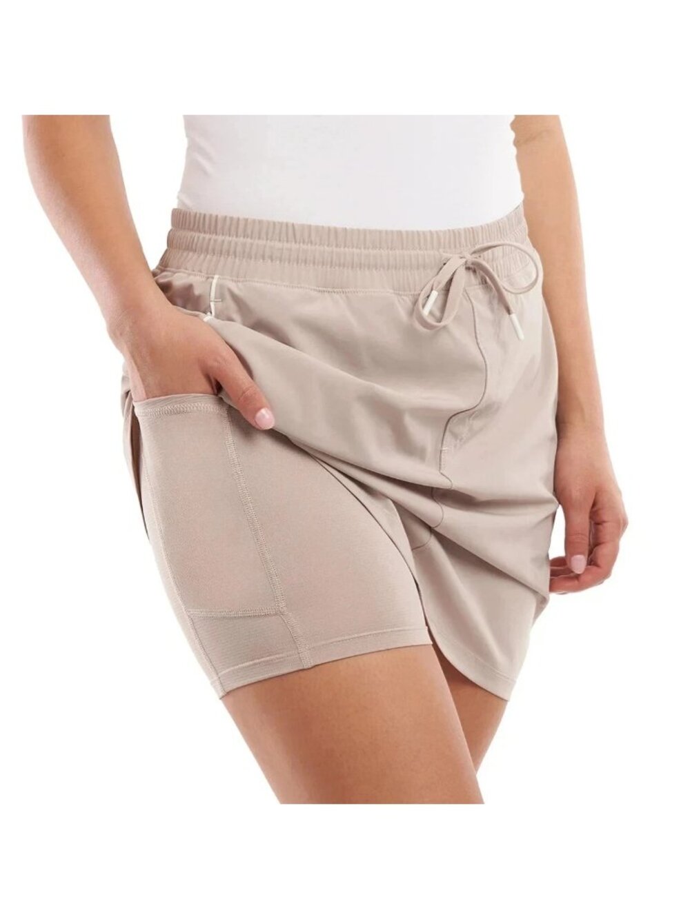 Elle Sport Beige Athletic Skort Size M New With Tags